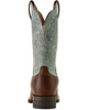 Ariat Women's Hybrid Ranchwork Peanut Western Boots - Aqua Blue/Brown