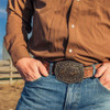 MONTANA SILVERSMITH Montana Silversmiths Men's Silver & Gold The Roundup Team Roper Buckle 