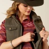 Women's Ariat Grizzly Quilted Earth Green Insulated Vest