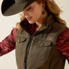 Women's Ariat Grizzly Quilted Earth Green Insulated Vest