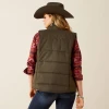 Women's Ariat Grizzly Quilted Earth Green Insulated Vest