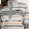 CINCH Cinch Women's Multicolor Stripe Print Snap Fleece Sweater 