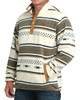 Cinch Men's Cream Polar Fleece Striped Snap Pullover