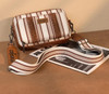 MONTANA WEST Montana West Wrangler Women's Brown Stripe Printed Crossbody Purse 