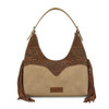 MONTANA WEST Montana West Wrangler Women's Brown Tan Fringe Floral Tooled Hobo Bag 
