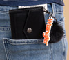 MONTANA WEST Montana West Wrangler Black Tri-Fold Wallet With Keyring Pom Pom 