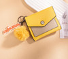 MONTANA WEST Montana West Wrangler Yellow Khaki Tri-Fold Wallet With Keyring Pom Pom 