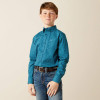 ARIAT Ariat Boy's Dark Teal Tyce Classic Fit Shirt 