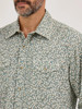 WRANGLER Wrangler Men's Floral Green Retro Premium Western Snap Printed Shirt 