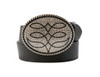 M & F Angel Ranch Women's Black Textured Leather Oval Belt 
