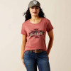 ARIAT Ariat Women's Red Clay Heather SW Logo Landscape T Shirt 