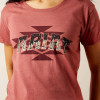 ARIAT Ariat Women's Red Clay Heather SW Logo Landscape T Shirt 
