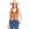 Rock & Roll Denim Women's Camel Boot Stitch Microsuede Vest