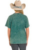 PANHANDLE SLIM Rock & Roll Denim Women's Teal Western Graphic Oversized T Shirt 