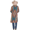 PANHANDLE SLIM Rock & Roll Denim Women's Teal Blue Aztec Knit Duster 