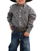 CINCH Cinch Toddler Boy's Grey Button Down Paisley Print Shirt 
