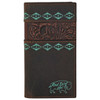 TRENDITIONS Red Dirt Men's Brown & Turquoise Tooled Leather Wallet 