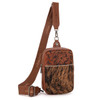 MONTANA WEST Montana West Women's Brown Trinity Ranch Cowhide Tooled Sling Bag 
