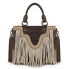 MONTANA WEST Montana West Women's Coffee Trinity Ranch Floral Tooled Fringe Tote/Crossbody 