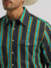 WRANGLER Wrangler Men's Teal Pop Vintage Inspired Brushpopper Western Snap Workshirt 
