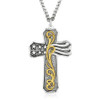 MONTANA SILVERSMITH Montana Silversmiths Men's Silver & Gold Faith & Freedom American Made Necklace 