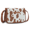 Montana West Wrangler Women's Brown Cow Print Crossbody