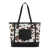 Montana West Wrangler Women's Black Cow Print Tote Bag