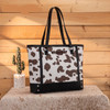 Montana West Wrangler Women's Black Cow Print Tote Bag