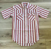 PANHANDLE SLIM Panhandle Slim Men's Red & White Stripe Snap Short Sleeve Shirt 