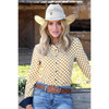 CINCH Cruel Denim Women's Gold Checkered Button Down Snap Shirt 
