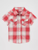 Wrangler Little Boy's Short Sleeve Western Snap Shirt In Cherry