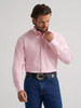 WRANGLER Wrangler George Strait Bubble Pink Solid Button Down Men's Shirt 