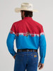 Men's Wrangler Dip Dye Checotah Western Snap Horizontal Print Shirt
