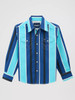 Boy's Wrangler Brushpopper Western Shirt - Cobalt Storm