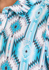 Rock & Roll Denim White & Turquoise Aztec Print Polo Shirt For Boys