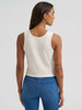 WRANGLER Women's Wrangler Triangle Logo Graphic Ribbed Whisper White Tank 