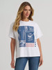 Wrangler Bright White Western Collage Girlfriend Women's Graphic Tee