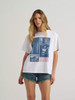 WRANGLER Wrangler Bright White Western Collage Girlfriend Women's Graphic Tee  