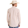 ROCK & ROLL COWBOY Rock & Roll Denim Tan Linen Stripe Men's Shirt 