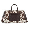 Montana West Wrangler Coffee Cow Print Fringe Duffle/Crossbody