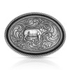 MONTANA SILVERSMITH Montana Silversmiths Silver Show Hog Antiqued Buckle 