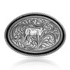 MONTANA SILVERSMITH Montana Silversmiths Show Steer Antiqued Silver Buckle 