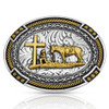 MONTANA SILVERSMITH Montana Silversmiths Cowboy Credence Buckle In Silver & Gold 