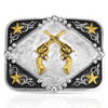 MONTANA SILVERSMITH Montana Silversmiths Silver & Gold Six Shooter Buckle 