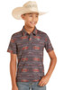 Rock & Roll Denim Boy's Charcoal Aztec Print Polo