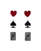M & F M&F Western Silver Strike Women's 3 Piece Card Suit Earrings - Multicolor 