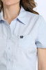 CINCH Cinch Women's Short Sleeve Button Up Shirt - Light Blue 