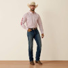 ARIAT Men's Ariat Team Donovan Fitted Shirt - White Multi Feather Print/Red 