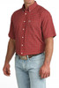 CINCH Cinch Men's Red Printed Short Sleeve Shirt 