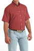 CINCH Cinch Men's Red Printed Short Sleeve Shirt 